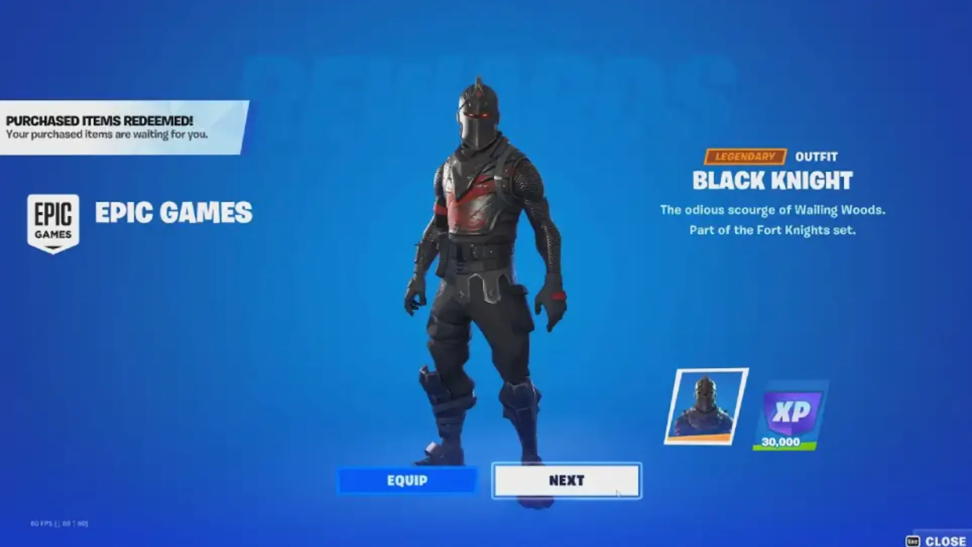 Black Knight fortnite skin